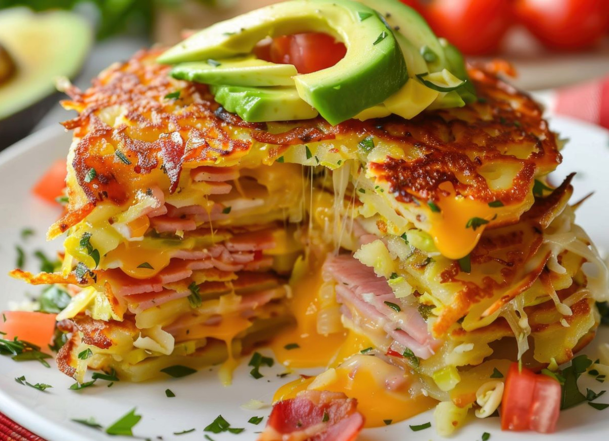 Placki ziemniaczane z serem i szynką