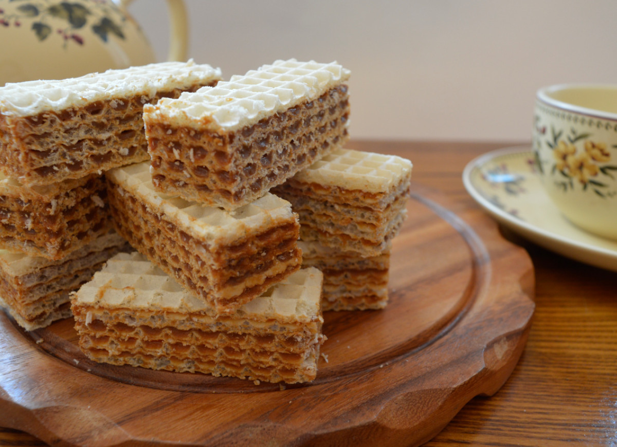 wafle z masą kajmakową