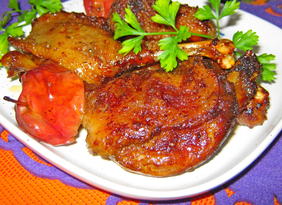 kaczka pieczona w kawalkach==