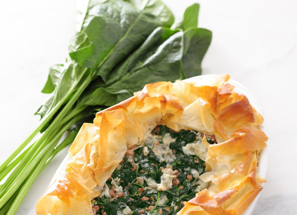 Szpinak zapiekany z mielonym mięsem