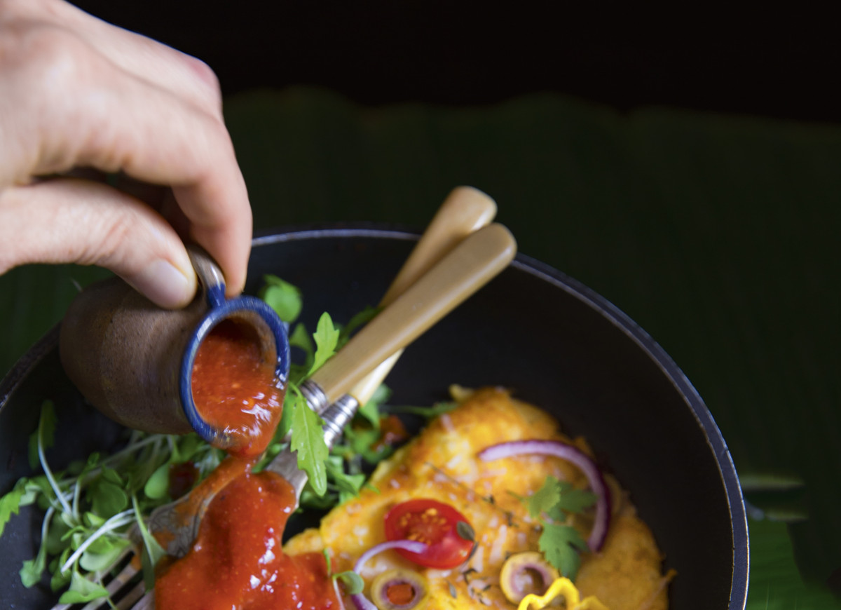 Bezjajeczna frittata z parmezanem