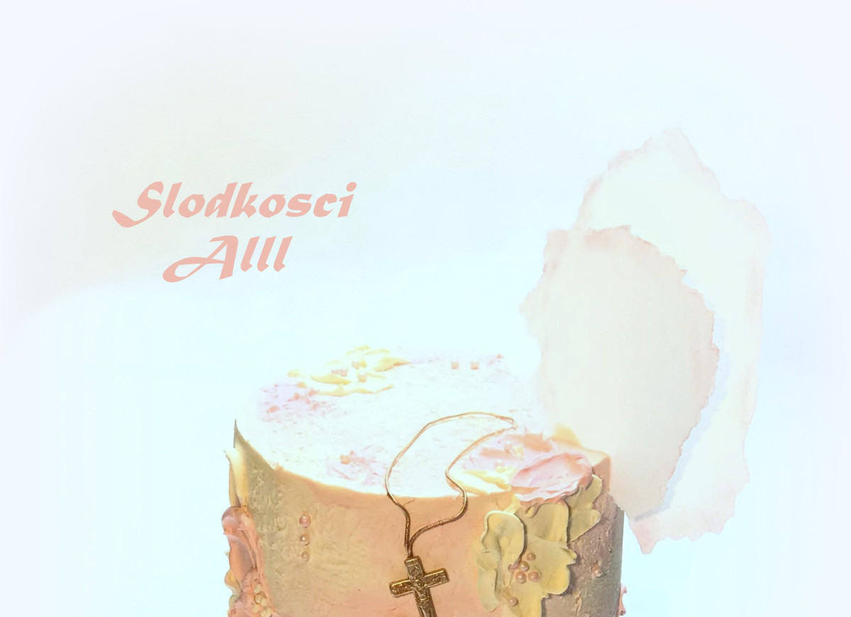 Krem na szwajcarskiej bezie - piękny tort komunijny