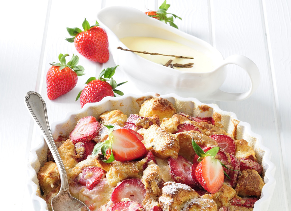 Zapiekanka waniliowa z truskawkami