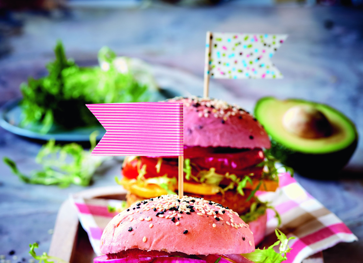 Różowe burgery