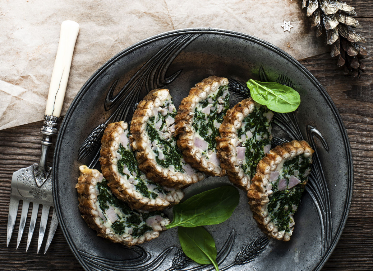 Terrina z szynki i szpinaku