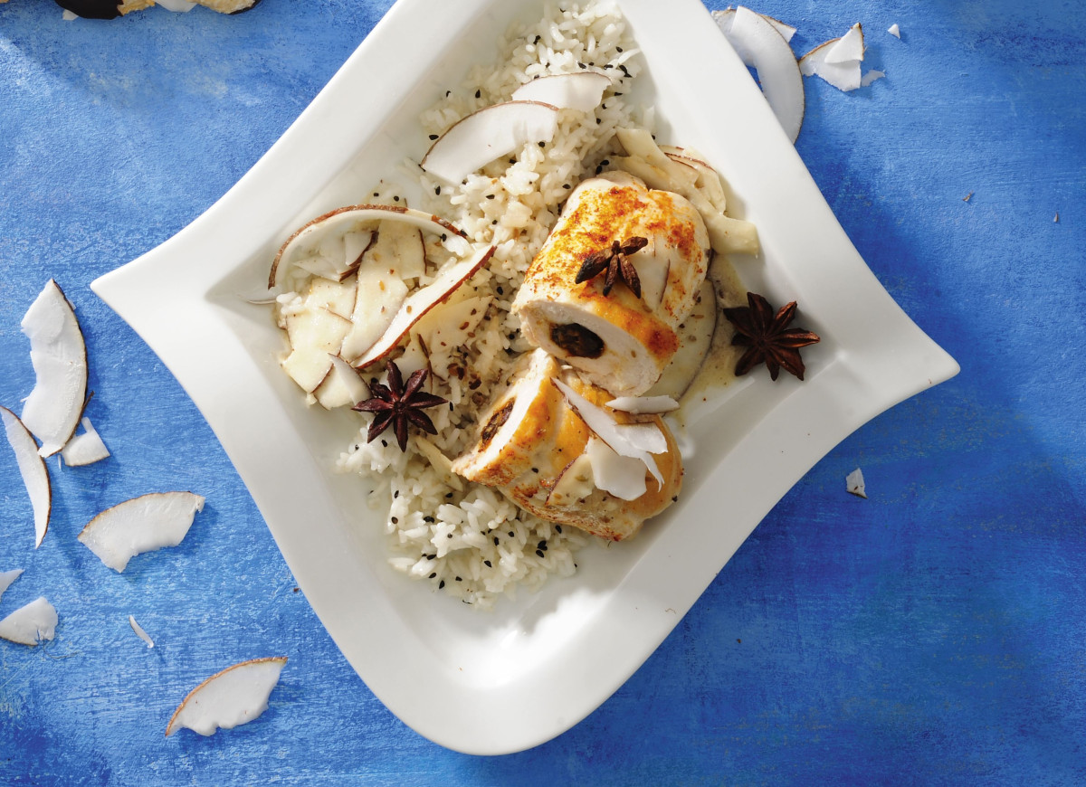 Roladki z kurczaka z kokosem