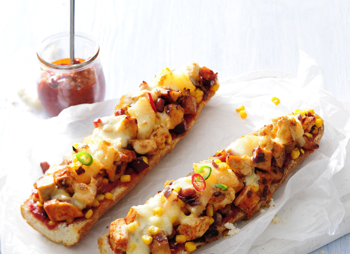 Hawajskie zapiekanki z bagietki