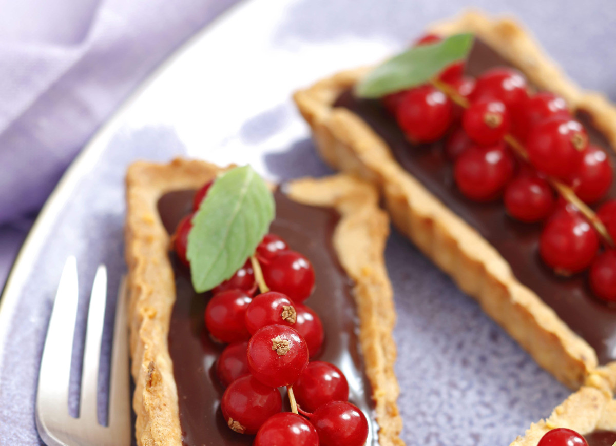 Czekoladowe tartaletki z porzeczkami