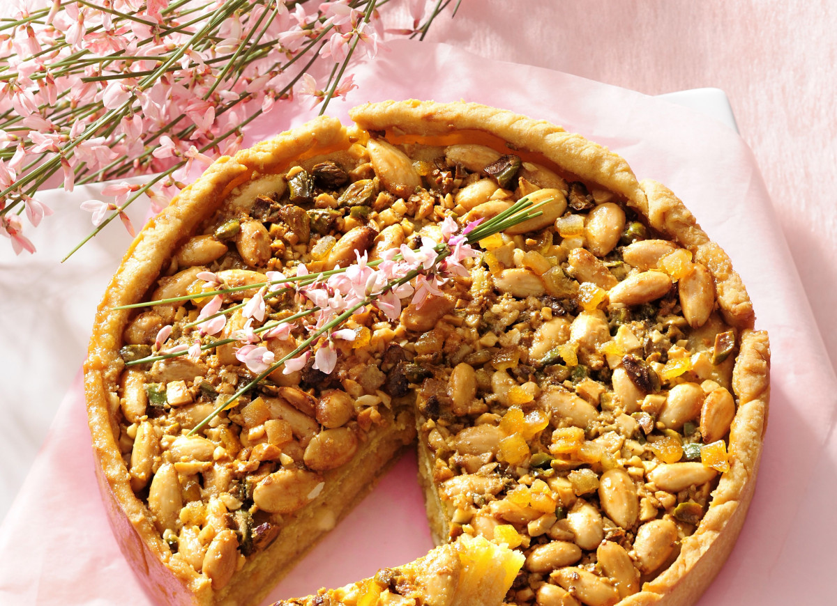 Mazurek cytrusowy z migdałami