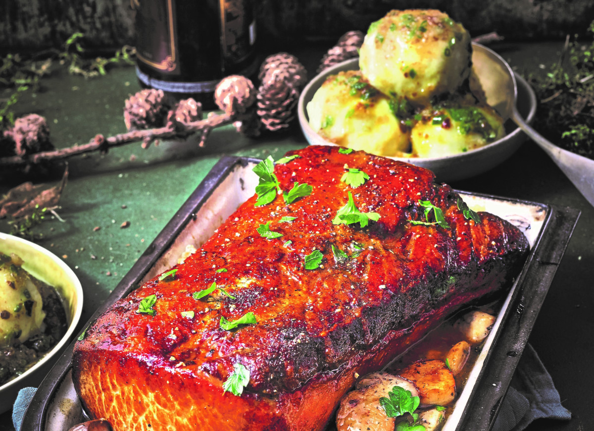 Schab z borowikami i kluskami z kaszy manny