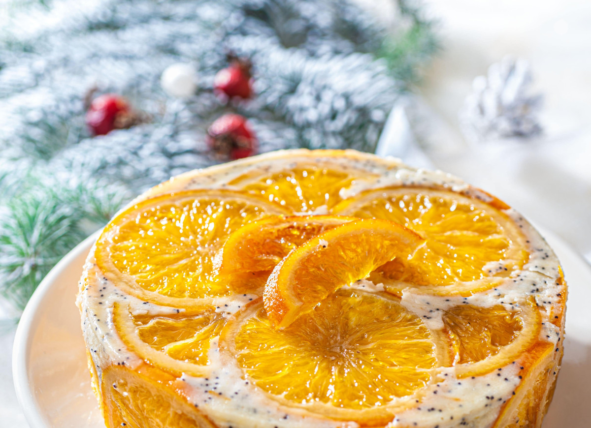 Wegańskie ciasto makowe z pomarańczami