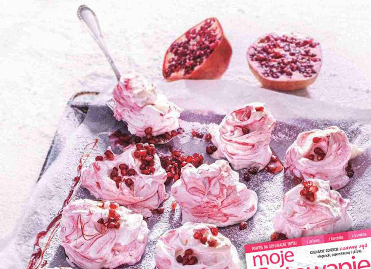 Różowe bezy z granatem