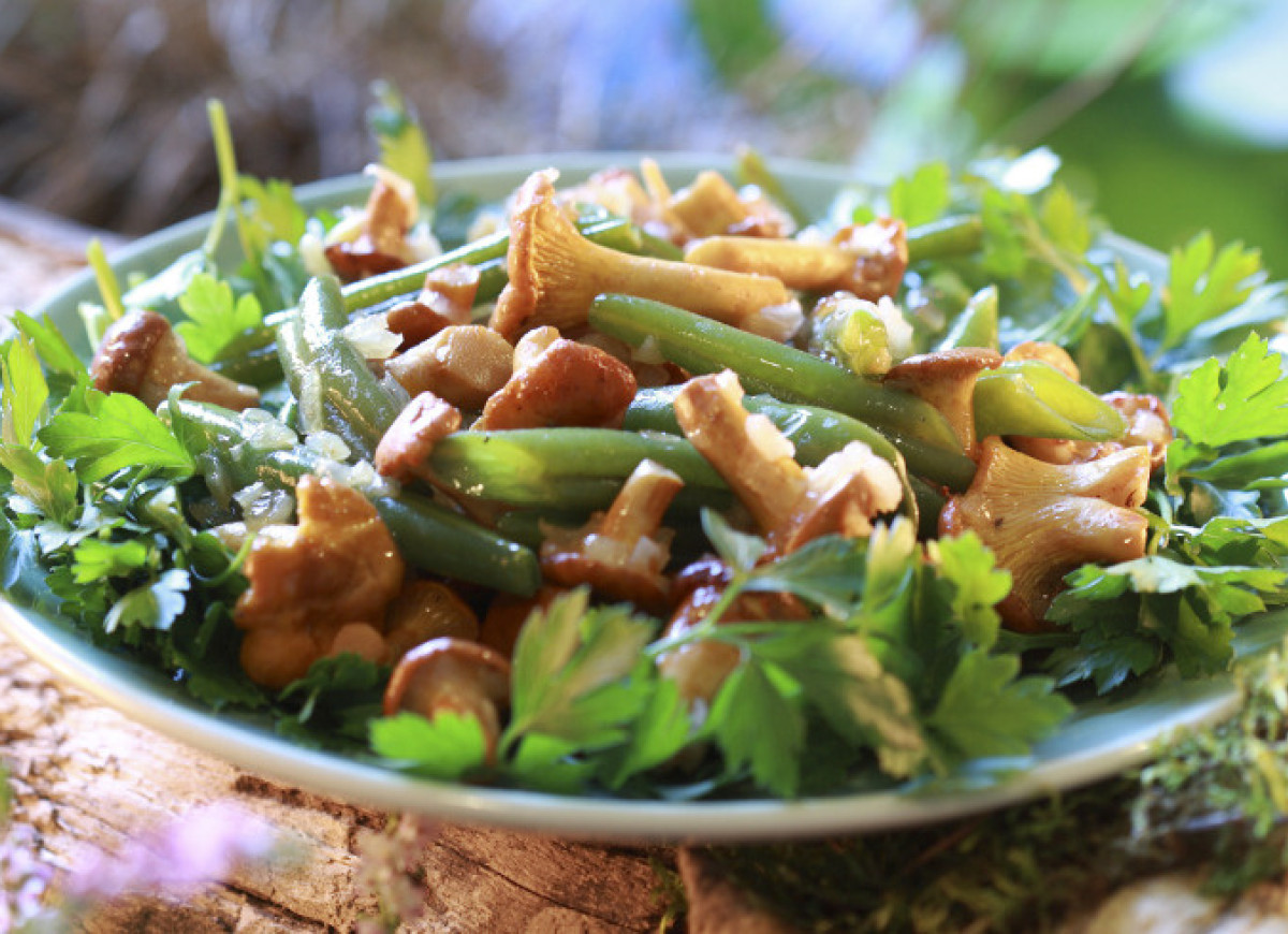 Fasolka szparagowa z kurkami