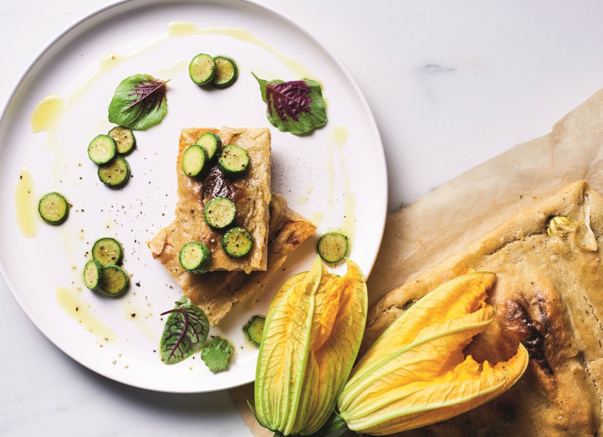 Mini pizze z kwiatami cukinii