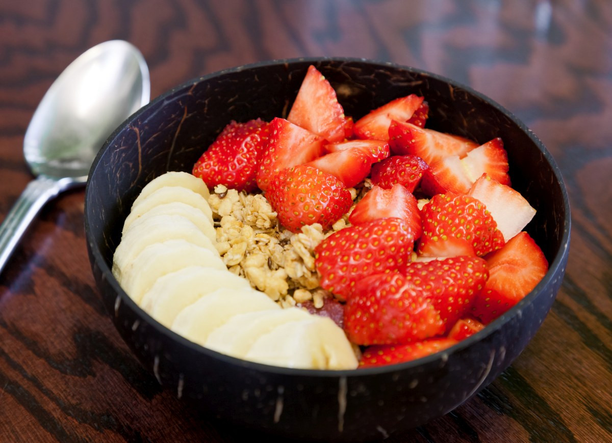 owsianka waniliowa z bananem i truskawką