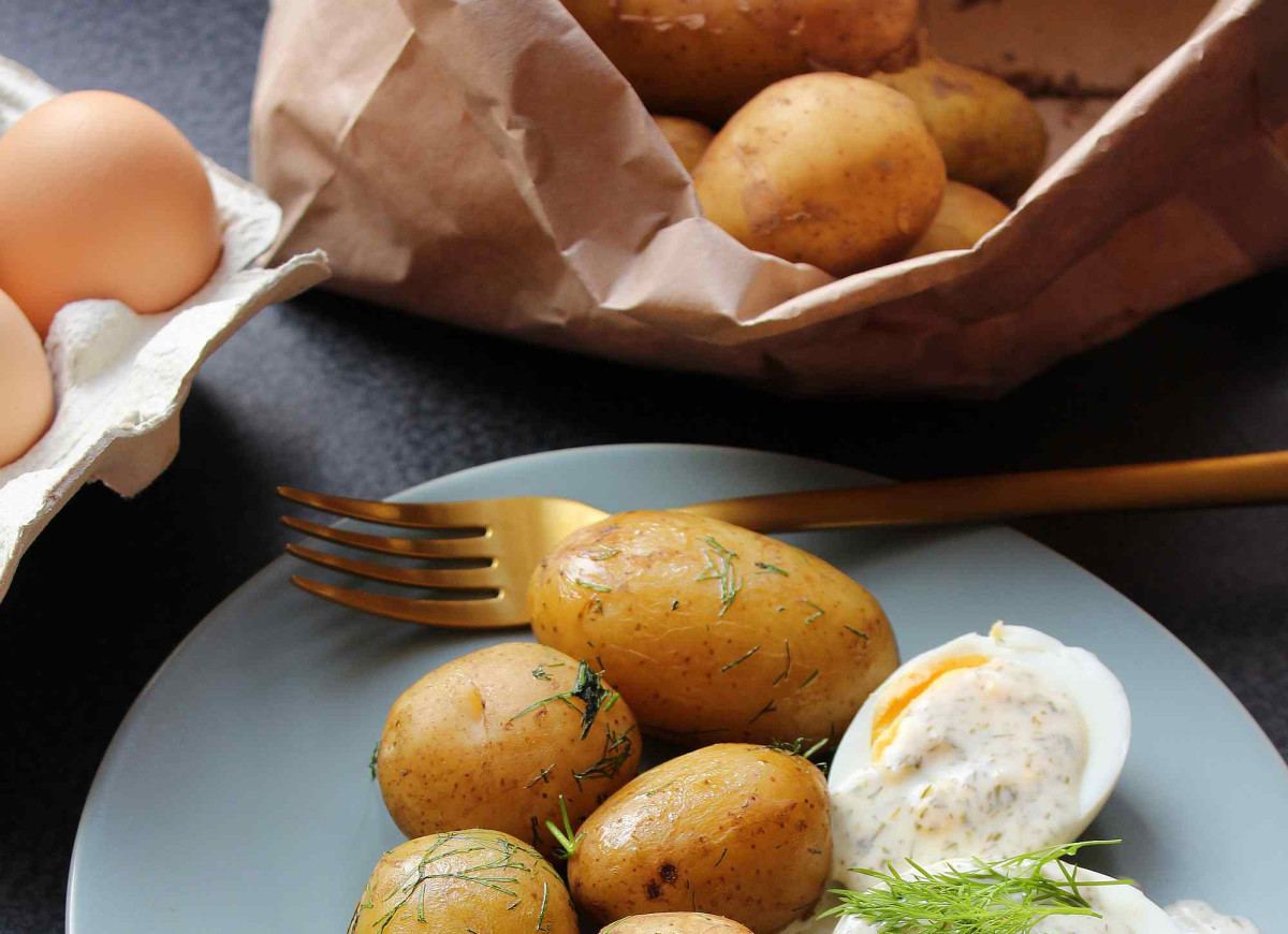 Jajka w sosie koperkowym