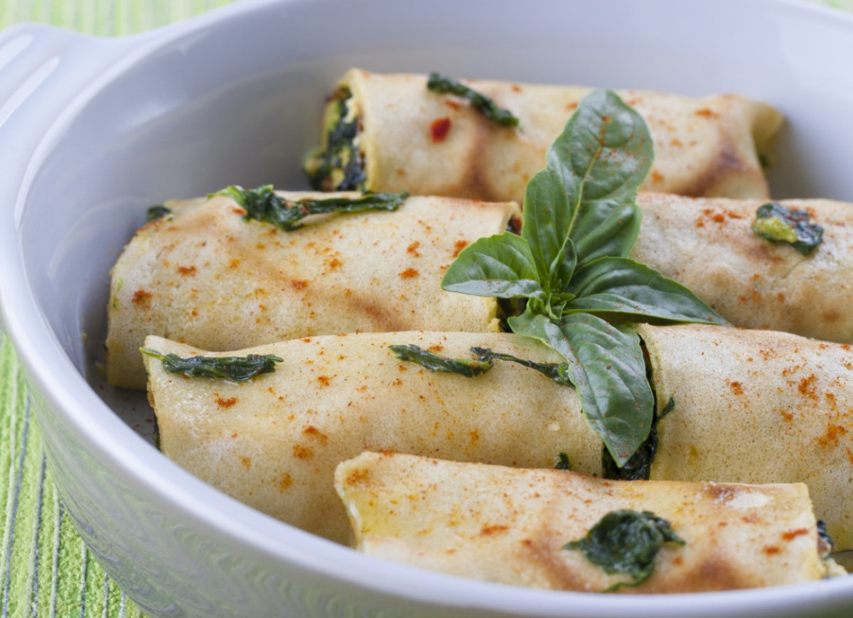Naleśniki z serem i szpinakiem