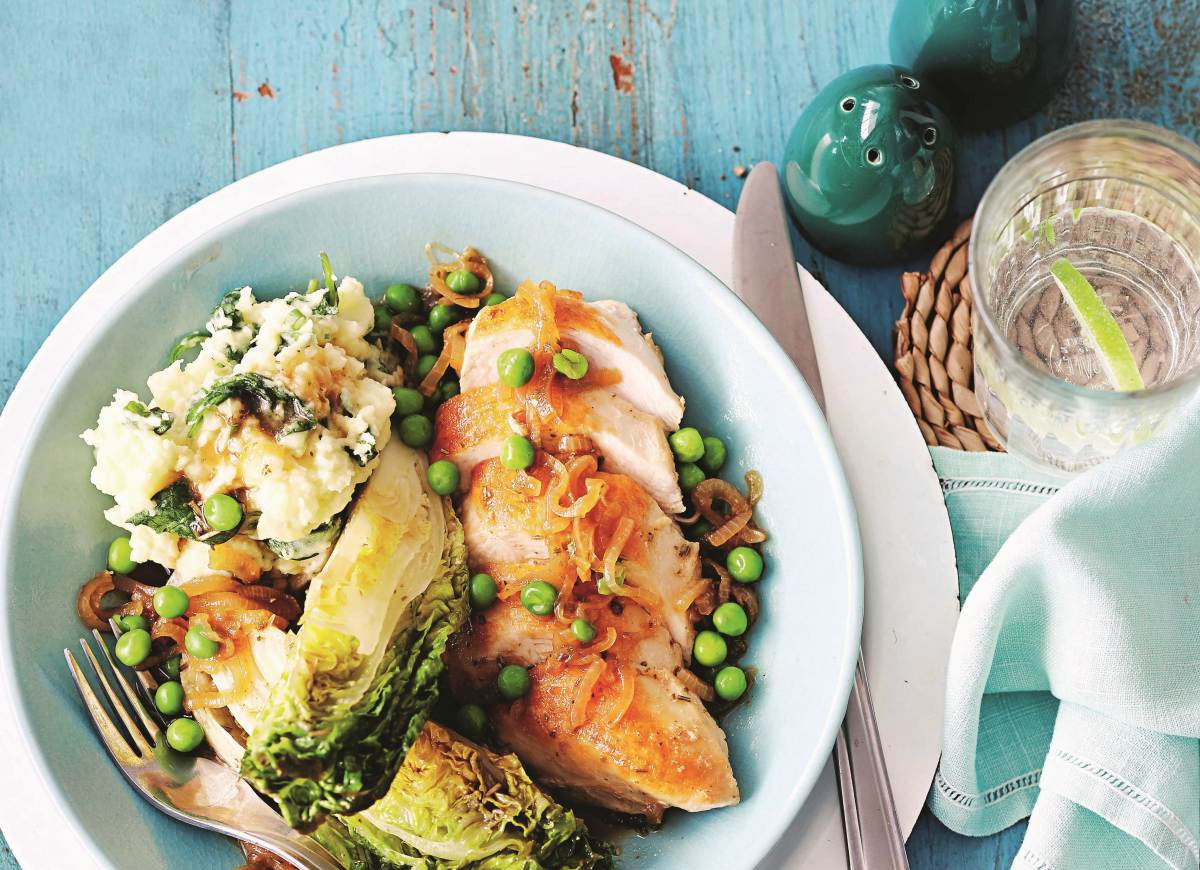 Duszona pierś z kurczaka