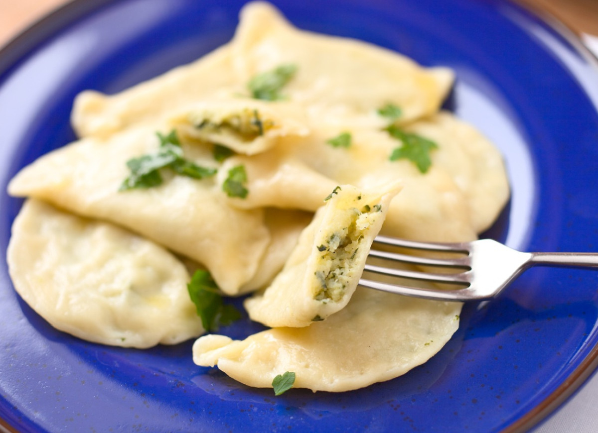 Pierogi ze szpinakiem i serem