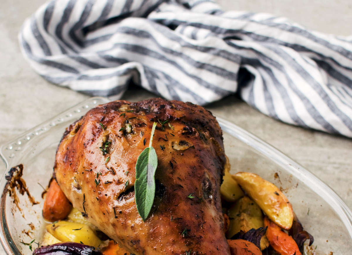 Udziec z indyka pieczony w rękawie