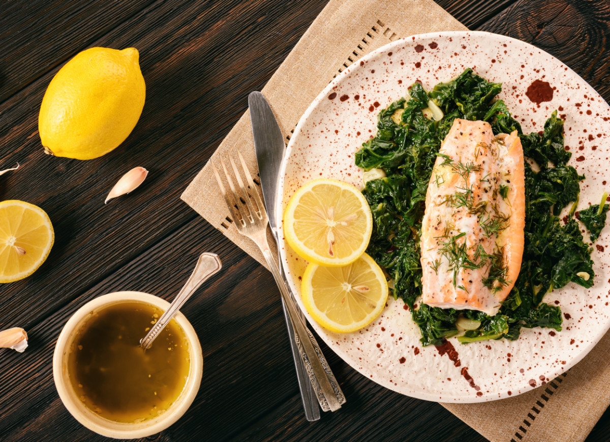 Łosoś ze szpinakiem