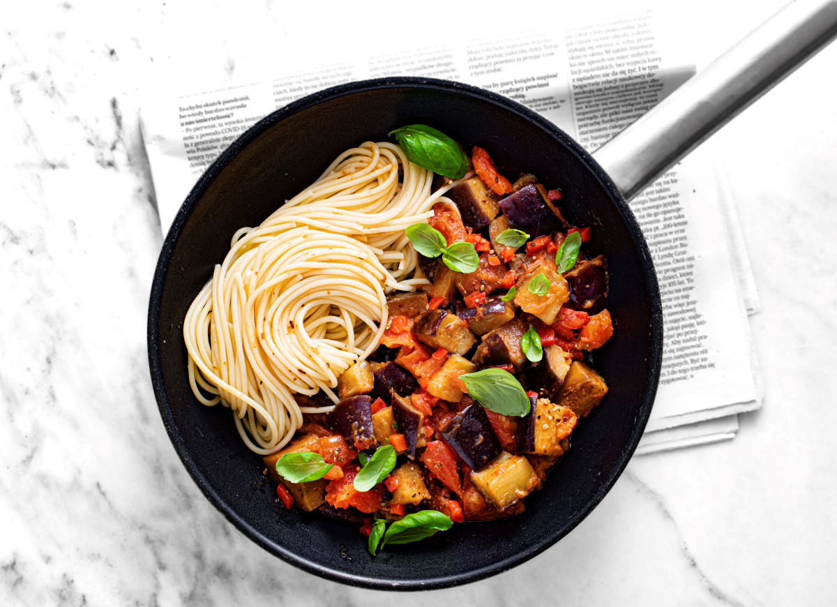 Makaron z bakłażanem