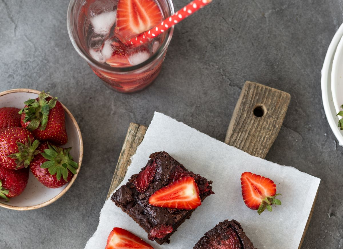 Brownie z truskawkami