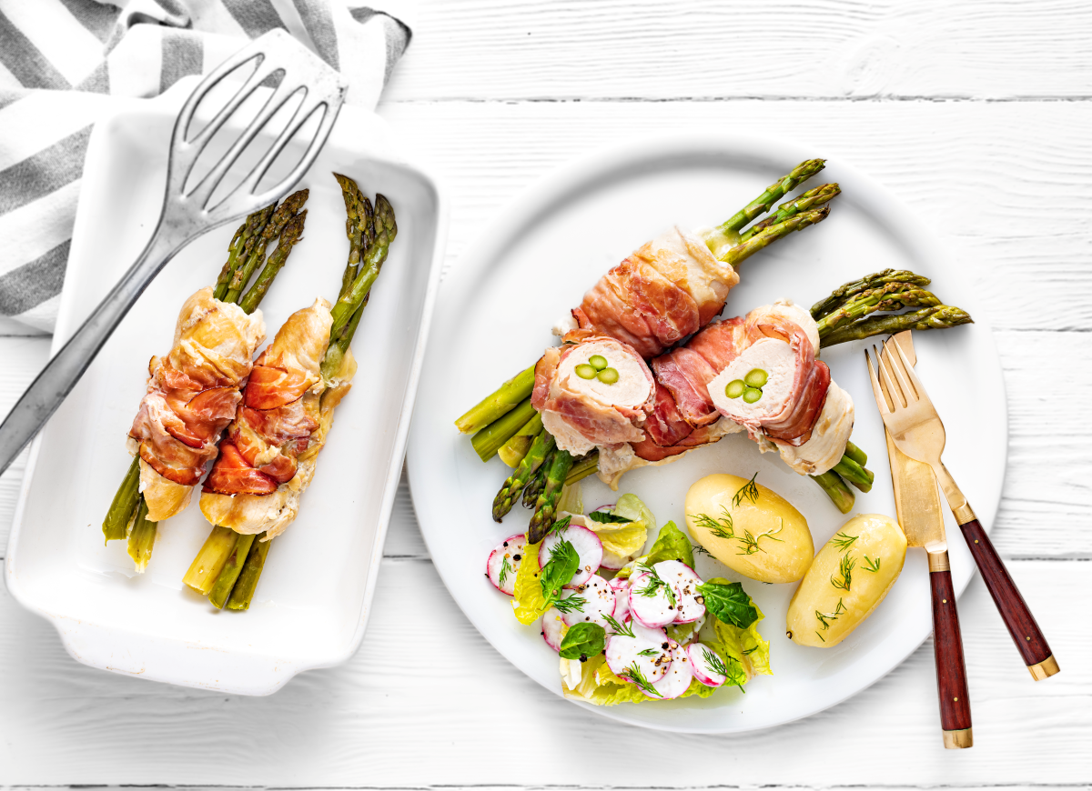 Roladki z kurczaka ze szparagami