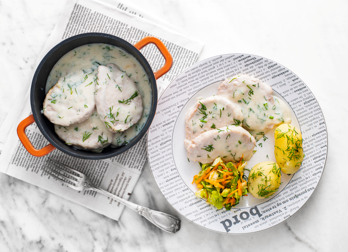 Schab w sosie koperkowym