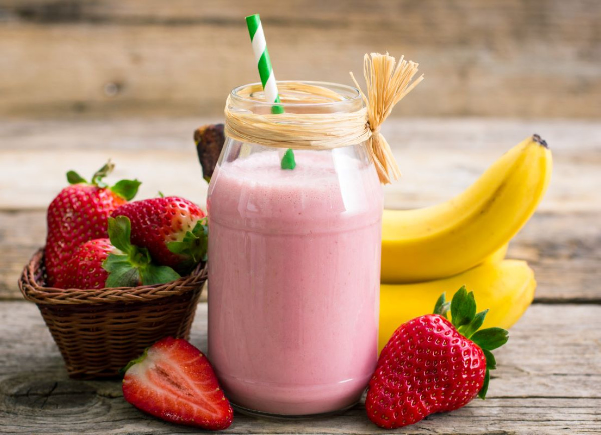 Koktajl z truskawek i bananów