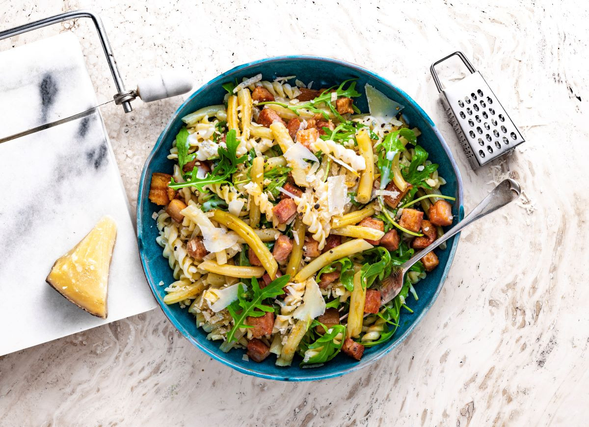 Makaron z fasolką szparagową