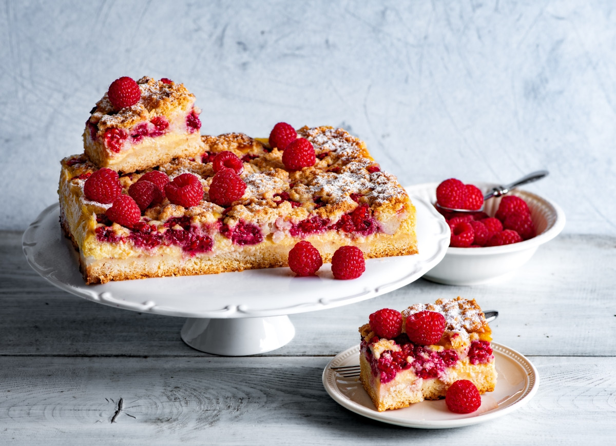 Ciasto z malinami i budyniem