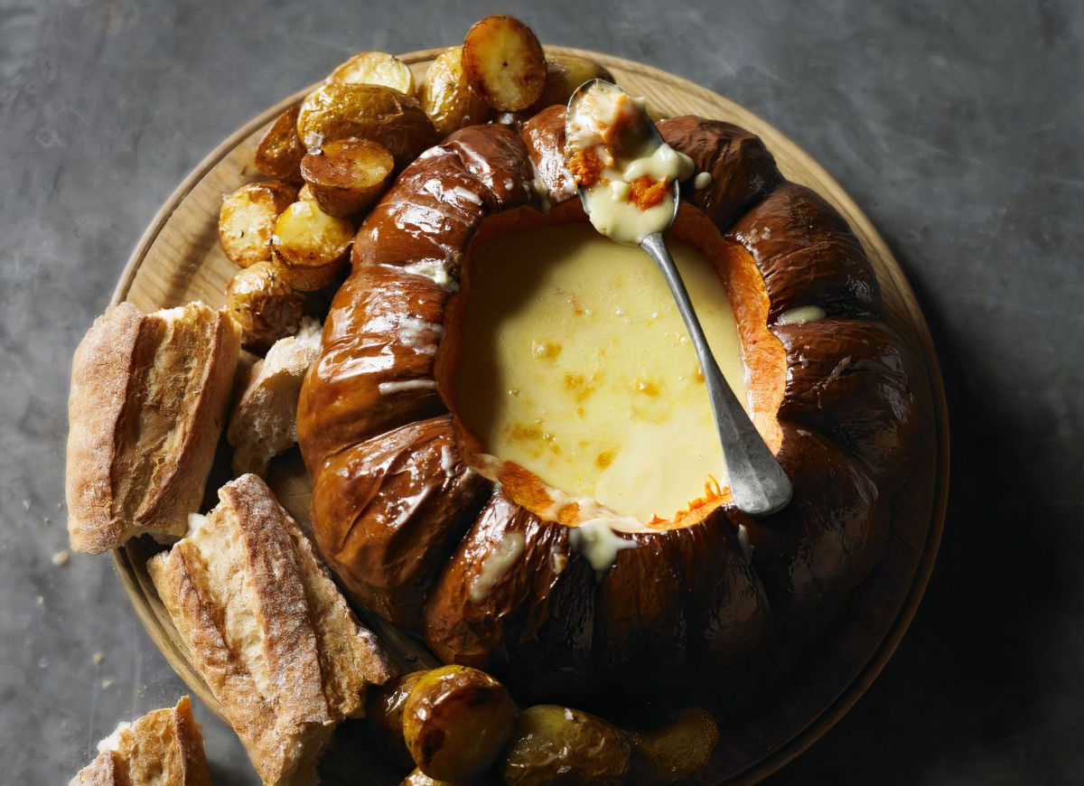 Fondue z pieczonej dyni