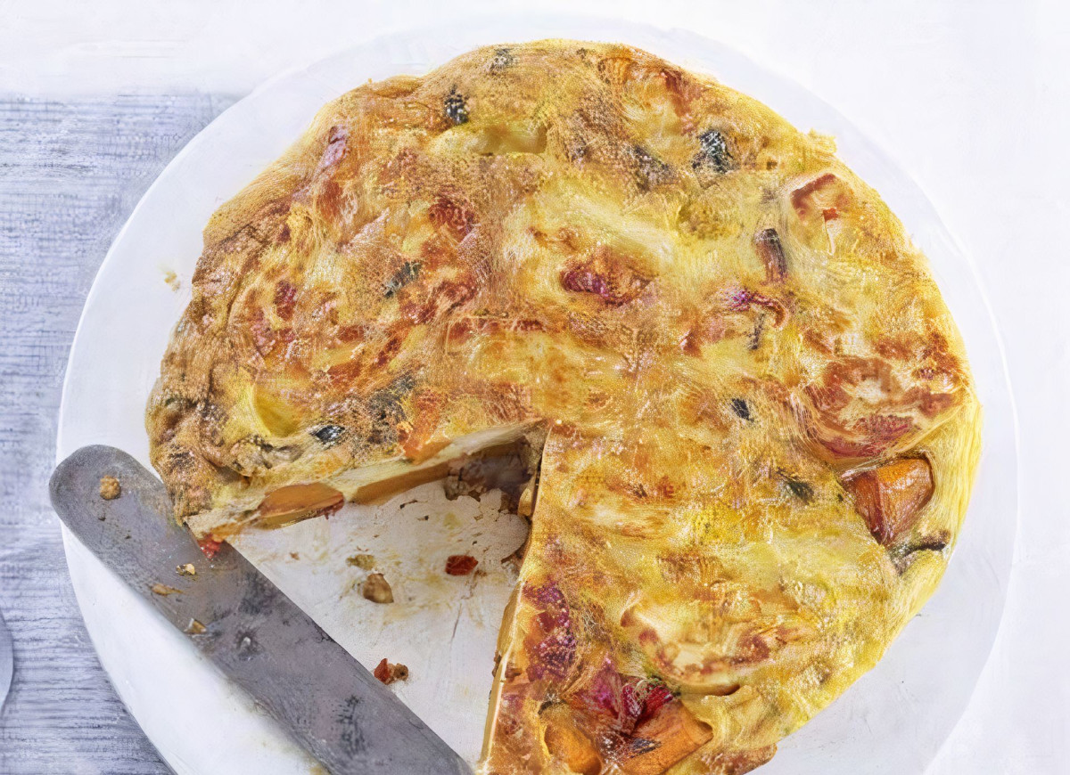 Omlet z dyni, halloumi i chilli