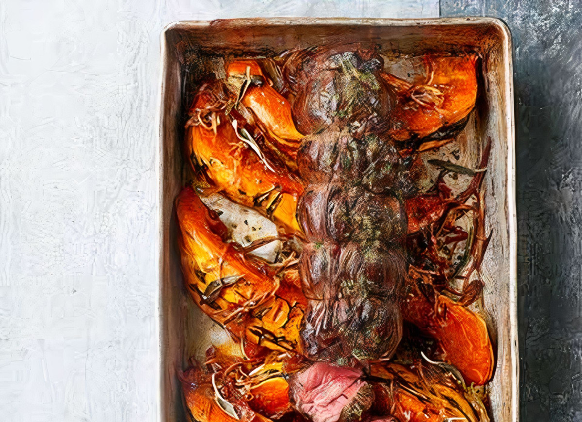 Pieczona polędwica z jelenia z dynią i solą syczuańską