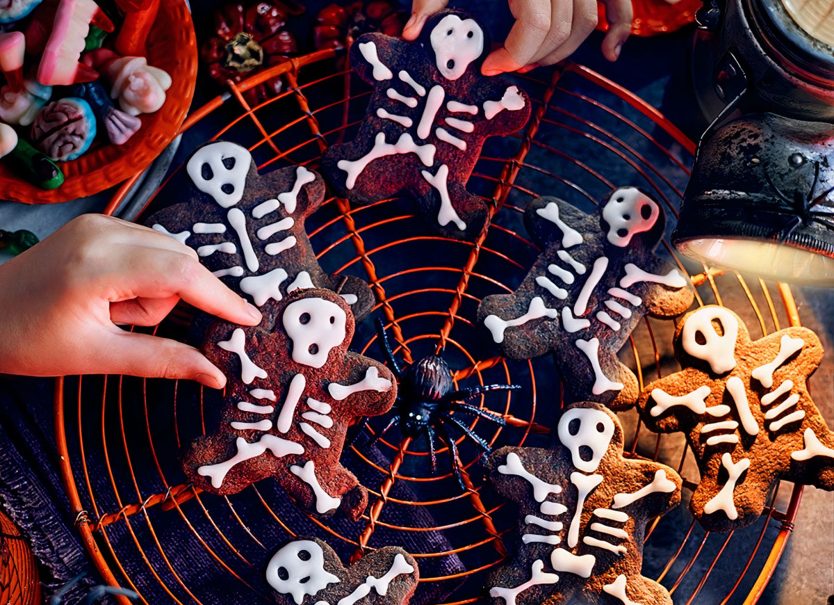 ciastka na halloween - szkielety