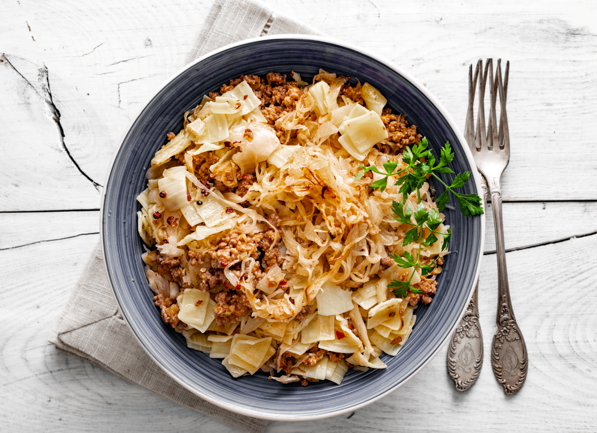 łazanki z mięsem mielonym