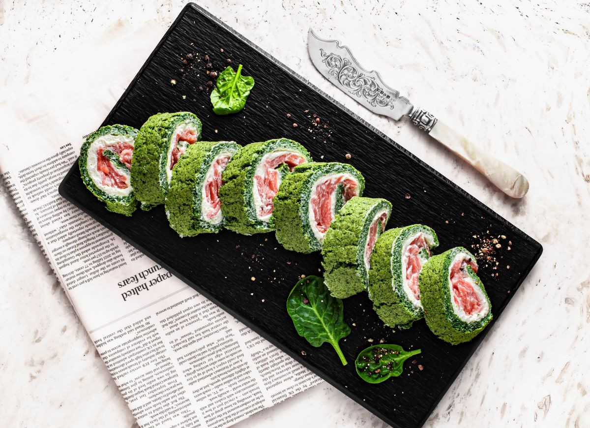 rolada szpinakowa z łososiem