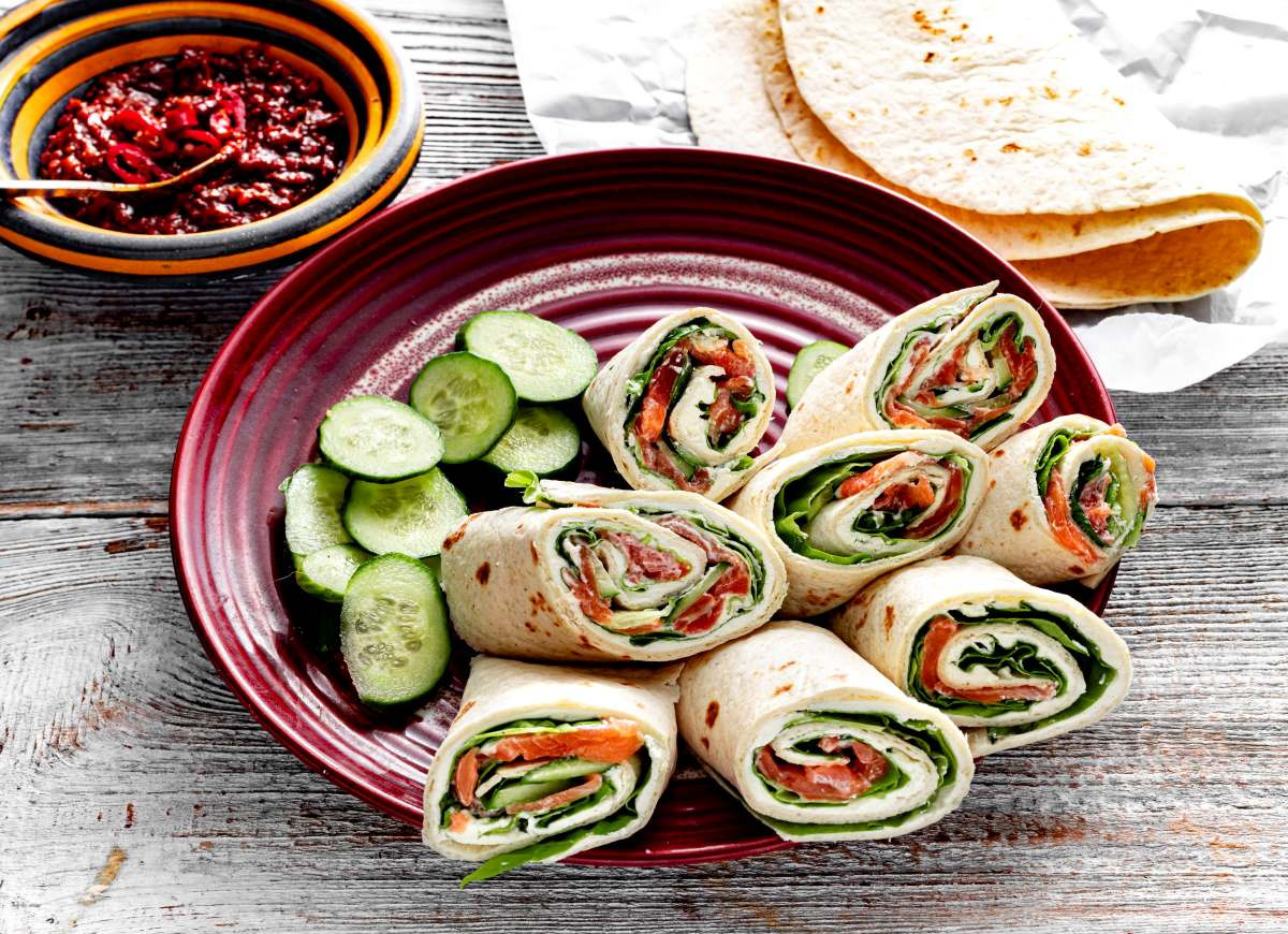 Tortilla z łososiem