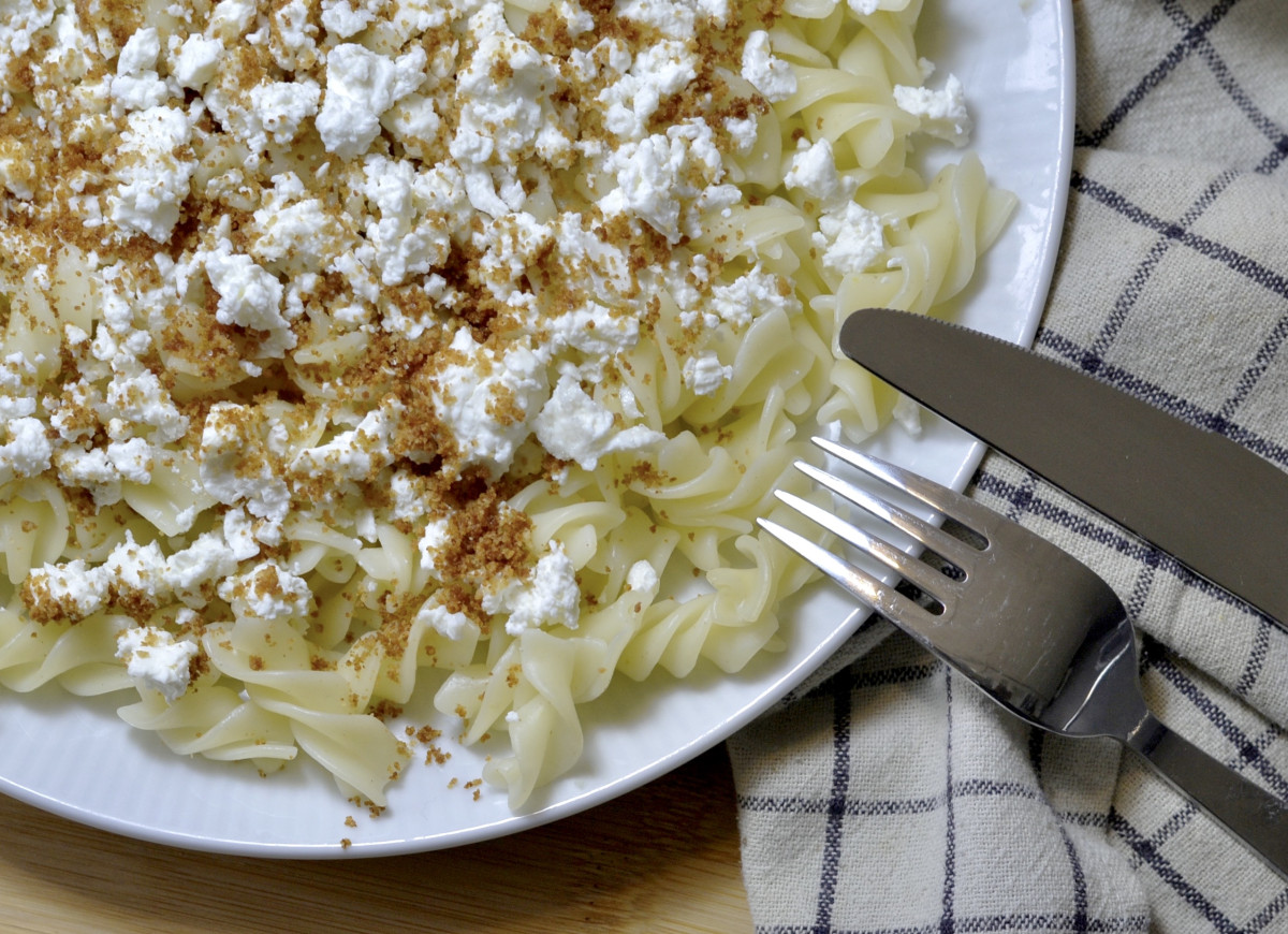 Makaron z serem białym