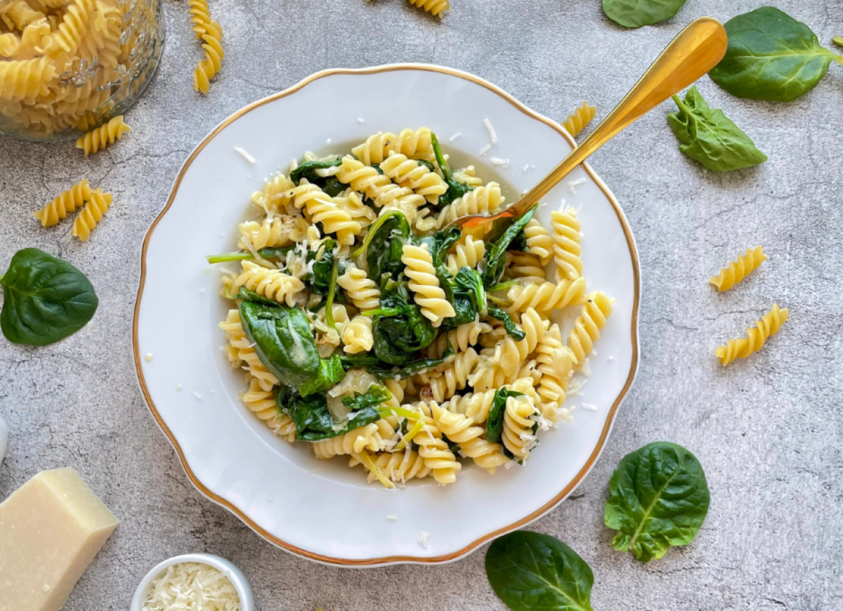 makaron ze szpinakiem