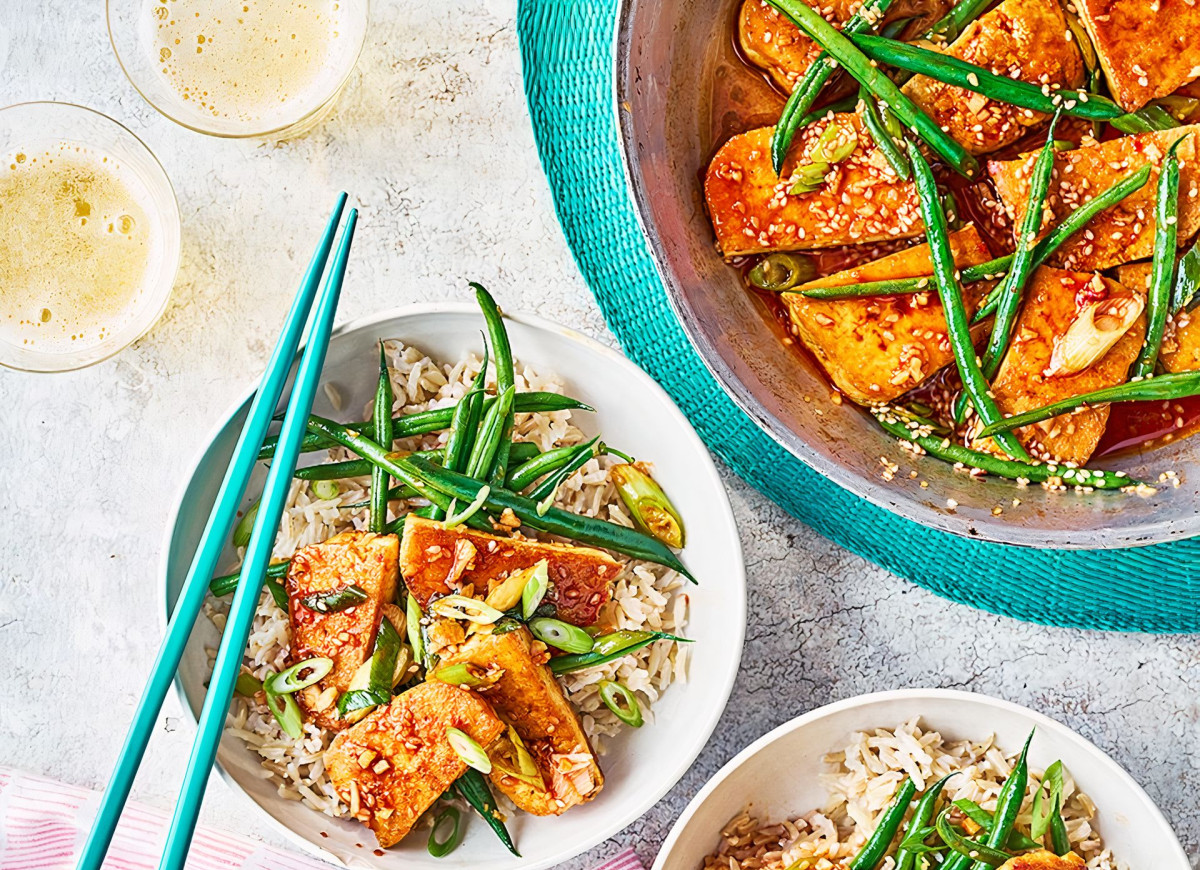 Duszone tofu sezamowe