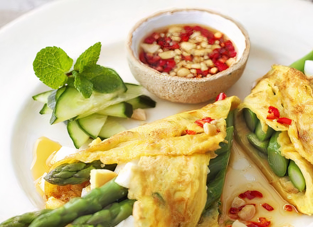 Naleśniki ze szparagami i jajkiem