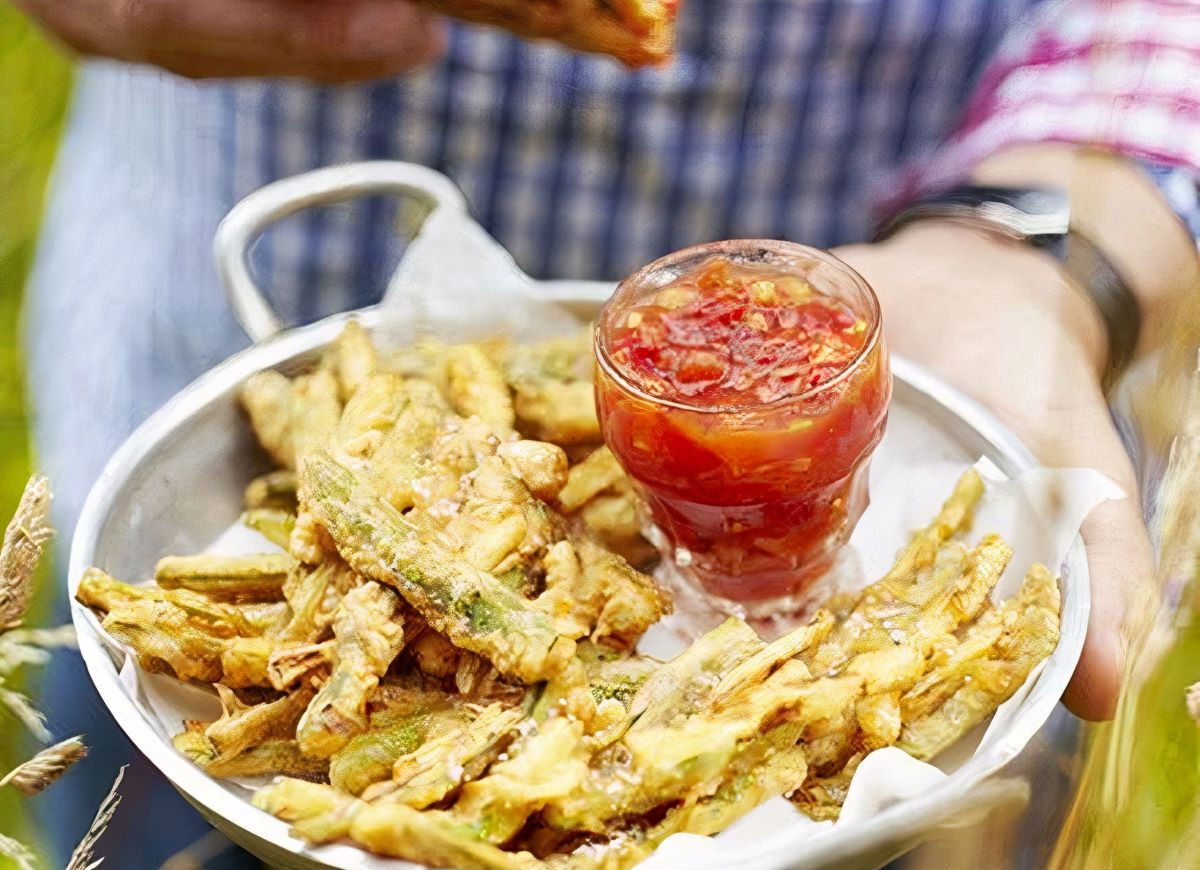 szparagi smażone w cieście z cukinią