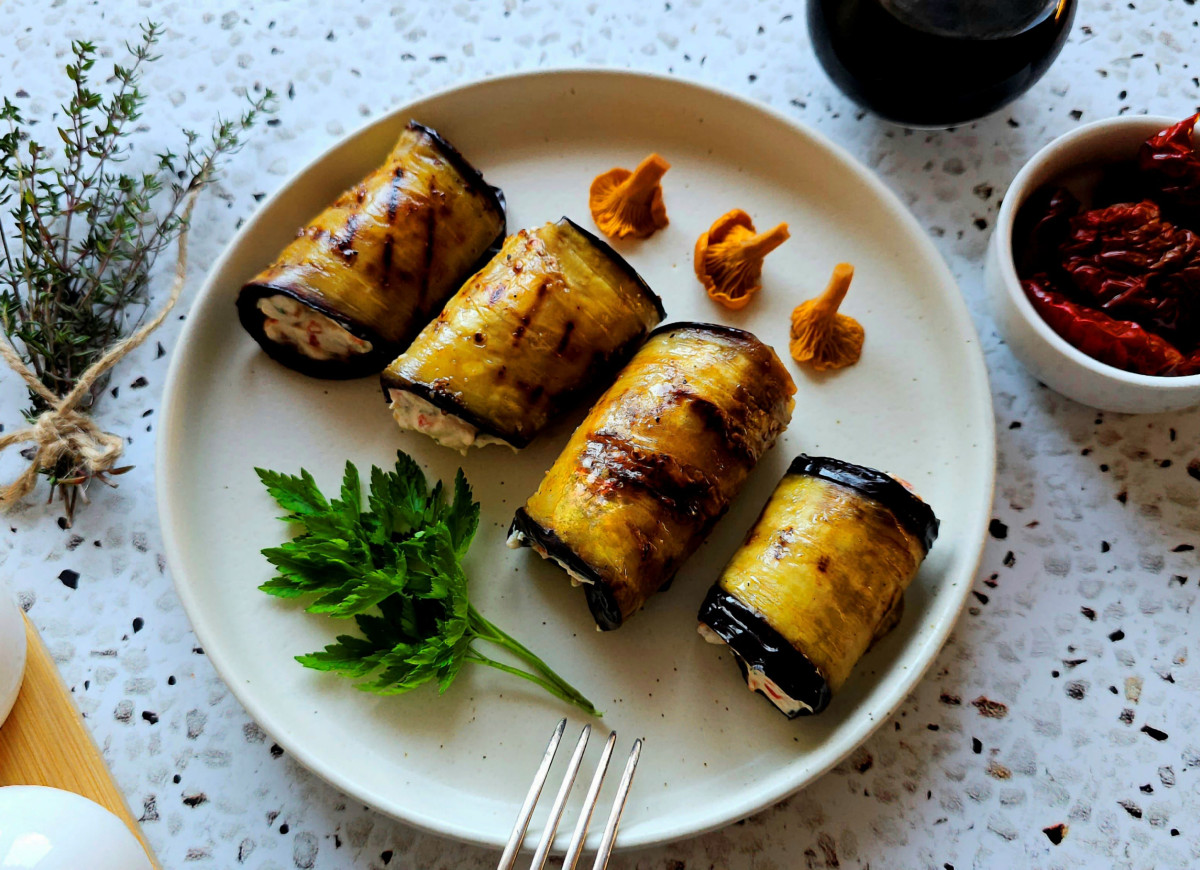 roladki z bakłażana z serkiem