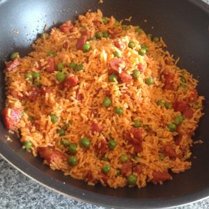 ryż z kięłbasą chorizo