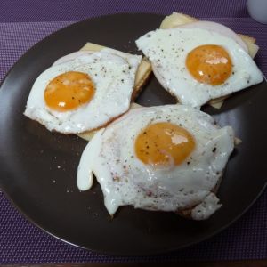 Tosty z jajkiem sadzonym, szynką i serem