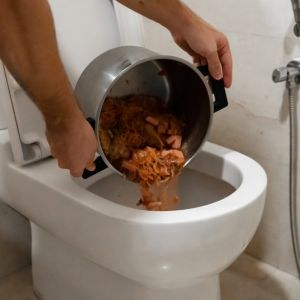 wyrzucanie jedzenia do wc