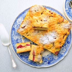 ciasto z rabarbarem i budyniem