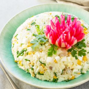 sałatka tulipan - sałatka ryżowa na Wielkanoc